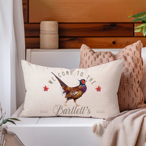 Personalised pheasant cushion - pheasant,