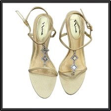 Nina Gold Rhinestone T Strap