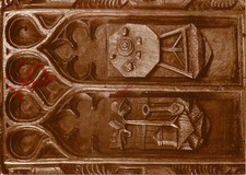 Picture Postcard; Launcells Church, Mediaeval Pew End