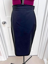DAKS Signature Black 100% New Wool Pencil Skirt Fully lined Made in UK Size 8