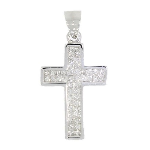 Diamond set cross pendant - cross, 9ct