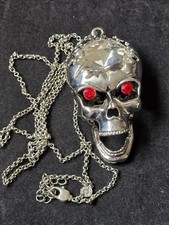 Butler&Wilson Necklace Vintage 7cm Skull Red Eyes LargeCrystal Movable Halloween