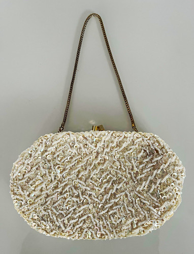 Vintage ivory beaded - vintage, sequin