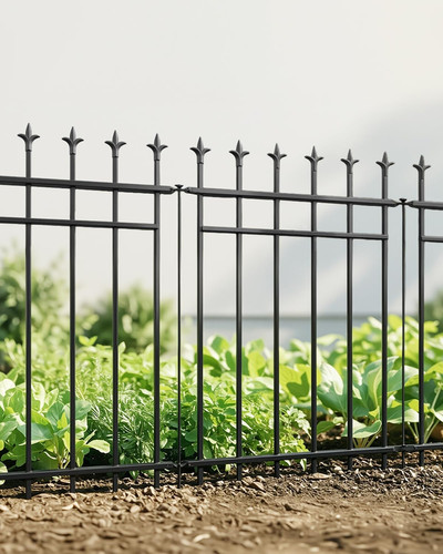 Metal garden fence - garden,