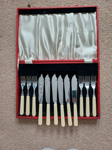 Boxed fish knives and forks - fish,
