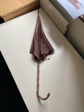 Vintage Paragon Bamboo Handle Brown Umbrella 90cm Long