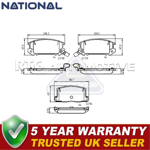 National rear brake pads set - national,