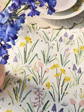 Sage Green Lila Floral Print Wipe Clean Tablecloth