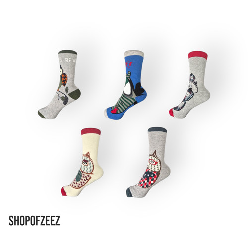 Funny owl terry socks - funny,