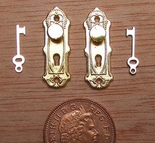 Dolls House Brass Knobs Lock
