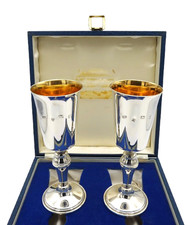 SOLID SILVER BOXED PAIR OF