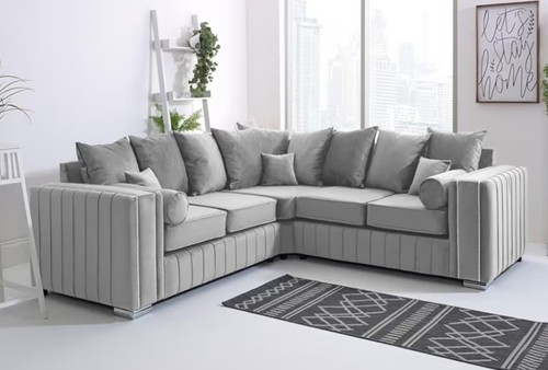 Layla silver plush corner - layla, sofa