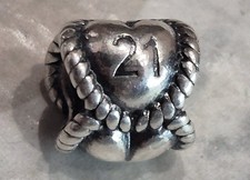 Pandora Genuine Charm. 21st Birthday Milestone Charm. 925 ALE. 
