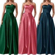 Sleeveless Long Satin Ball