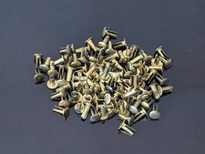 100 Vintage Bifurcated Brass Coated  Distressed Split Rivets UK Made 3/8"10mm 