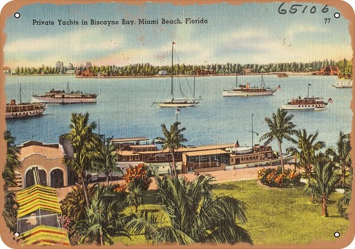 Metal sign florida postcard - metal,