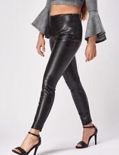 NEW LOOK SIZE 10 14 BLACK FAUX LEATHER LOOK PVC SKINNY TROUSERS JEANS BNWOT