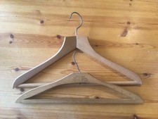 2 vintage wooden coat hangers