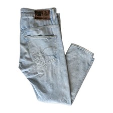 G-Star Raw Jeans 3301 Slim Fit Distressed Men's Trousers Washed Blue W34 L30