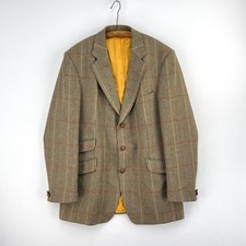Magee Tweed Jacket Mens 44L Green Check Wool Sports Hacking Hunting Blazer
