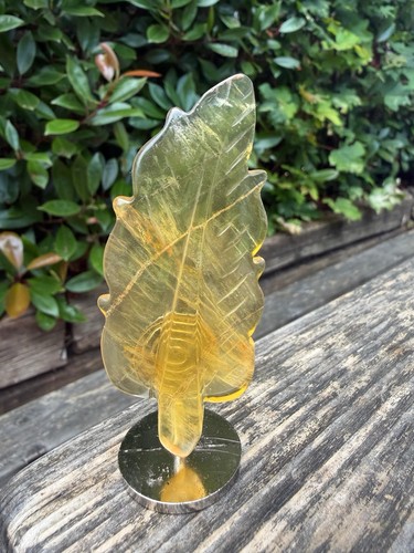 Citrine feather stand - citrine, on