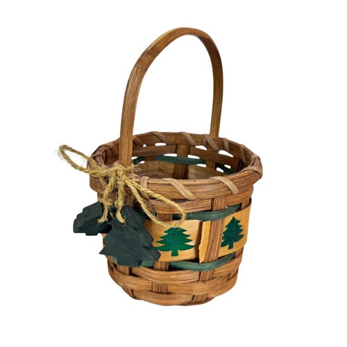 Small brown woven wood - wood, hanging