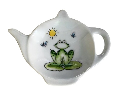 Porcelain frog tea bag - porcelain,