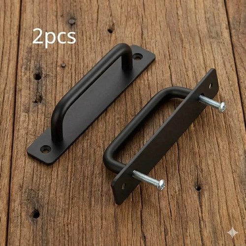 2pcs black door pull - 2pcs,