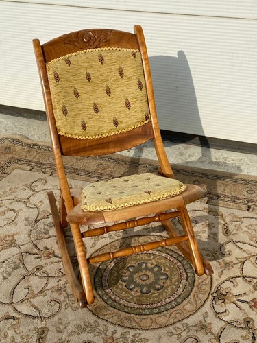 Vintage wood wooden rocking - wood,