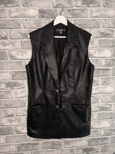 Black faux leather button - faux, up