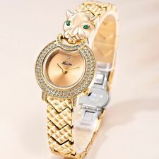 MISSFOX Leopard 3D Bling Diamond Quartz Women Watch Fashion Casual for Ladies Ne