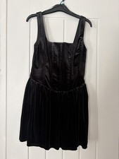 Zara black velvet mini dress - black,