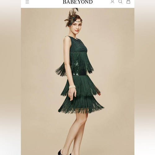 Babeyond emerald green flapper - emerald,