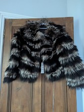 Womens Genuine Racoon  Fur Coat Jacket Size XL New