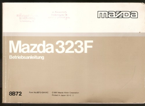German owners manual mazda 323 - mazda,