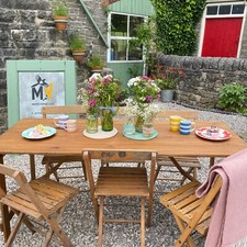 Rustic trestle table folding - rustic,