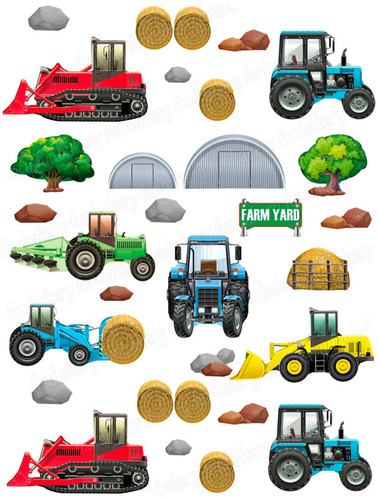 Tractor farm cake topper party - farm,