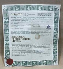 Rolex Chronometer Certificate