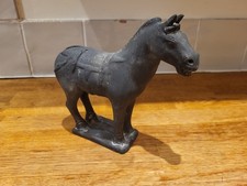 Terracotta Warrior Horse Chinese Black Figurine Ornament Souvenir Pottery