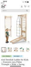Swedish Wooden Kids Indoor Climbing Wall Set – very good  Condition!B