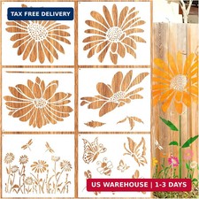 6Pcs Large Flower Stencils for