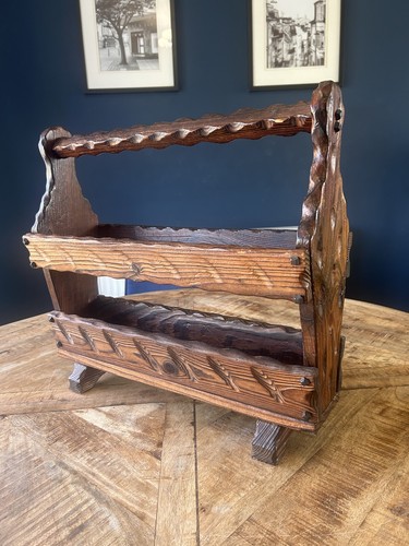 Vintage wooden magazine rack - vintage,