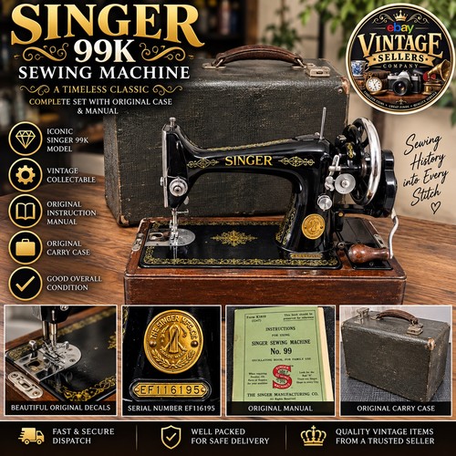 Vintage singer 99k sewing - singer,