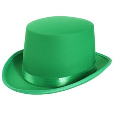 GREEN SATIN TOP HAT ST PATRICK