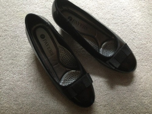 Pavers black patent slip - black,