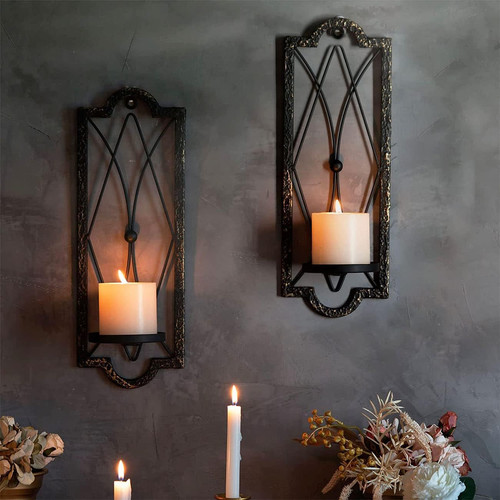 Metal candle sconces wall - metal,
