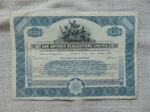 Old share certificates - old,