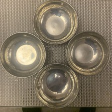 Four Hammered Pewter   Bowls