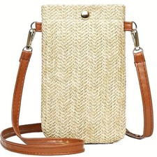Woven Straw Mobile Phone Bag