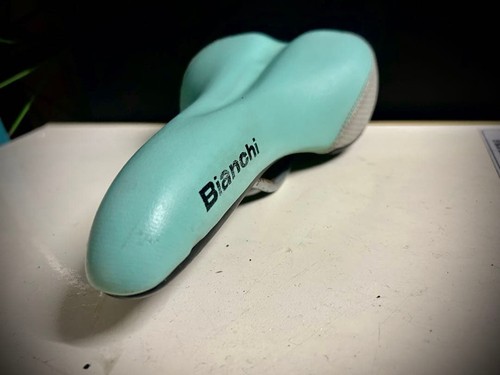 Bianchi vintage saddle celeste - bianchi,